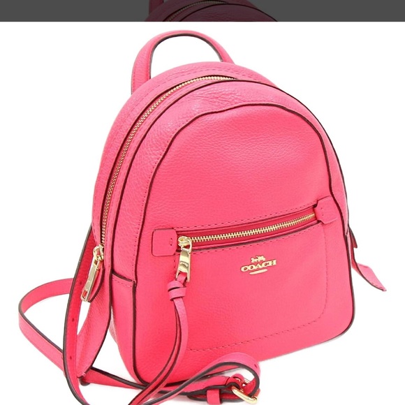 Coach Vibrant Pink Leather Backpack - Picture 1 of 3